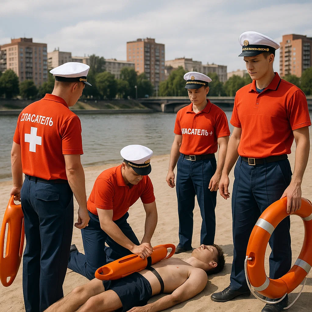 Матросы-спасатели "Спасатель+" прошли практику на городском пляже